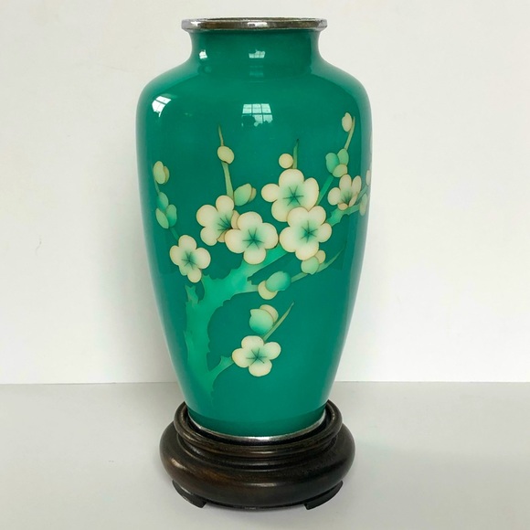 Japanese Cloisonné Cherry Blossom Vase